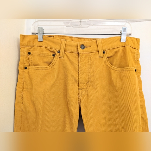 Levis 511 corduroy 32/34 slim cut straight leg pants Black Label stretch yellow - Picture 3 of 8